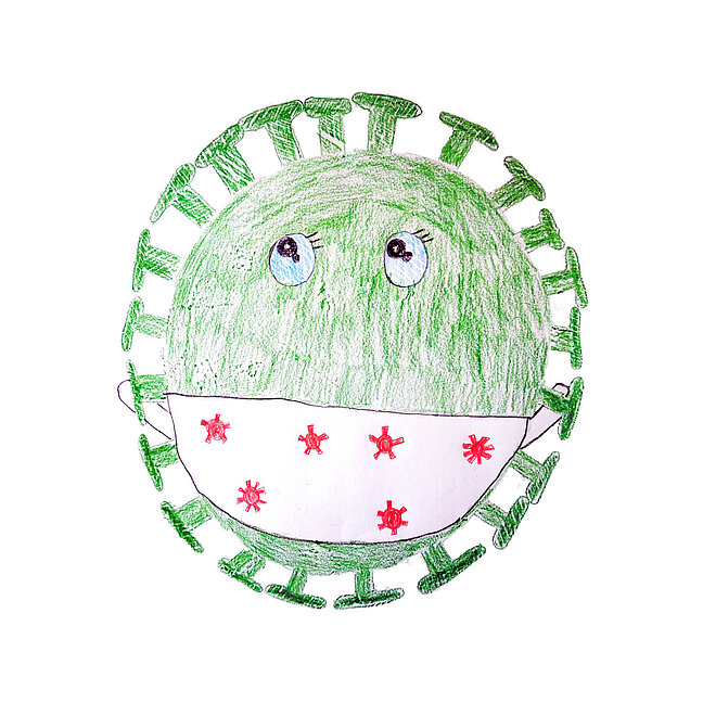 Corona-Virus von Kind gemalt
