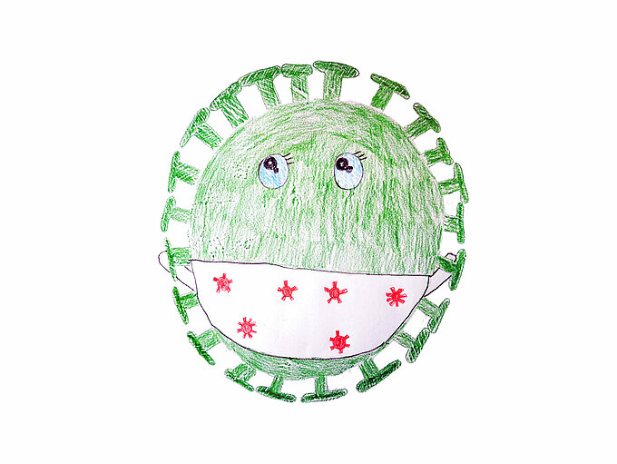 Corona-Virus von Kind gemalt